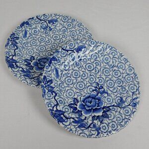 Lot of 2 Johnson Brothers Blue Lotus Bread Butter Plate 6.25" Vintage Ironstone